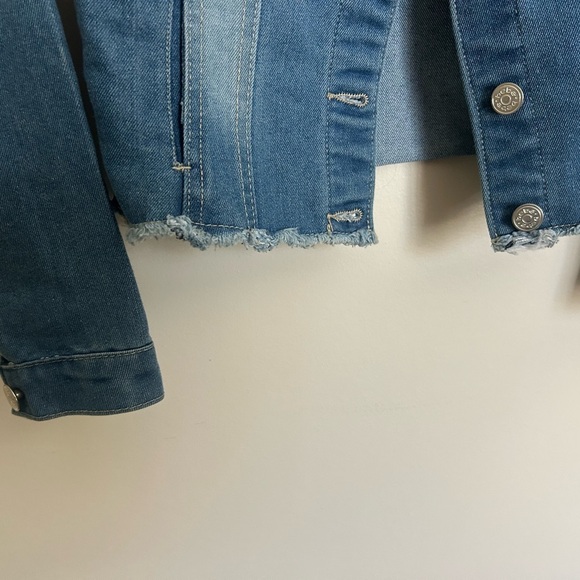 Bebe Girls 7-8 crop denim coat new condition- did not fit - Picture 6 of 11